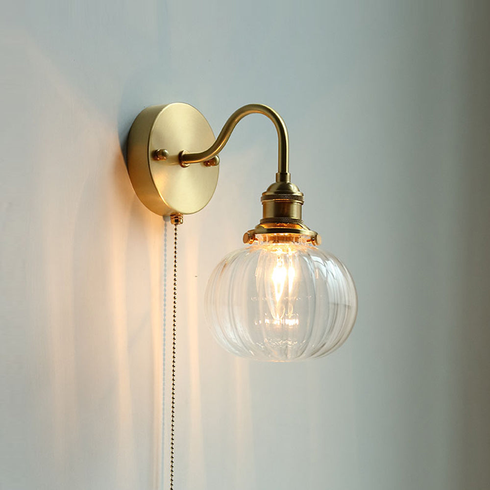 June Vintage Glass Wall Lamp - Lamp Copper