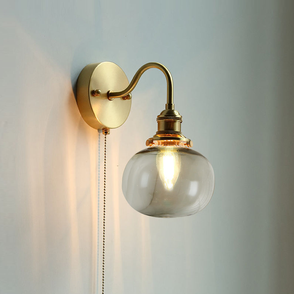 June Vintage Glass Wall Lamp - Lamp Copper