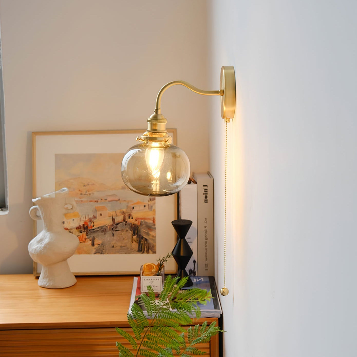 June Vintage Glass Wall Lamp - Lamp Copper