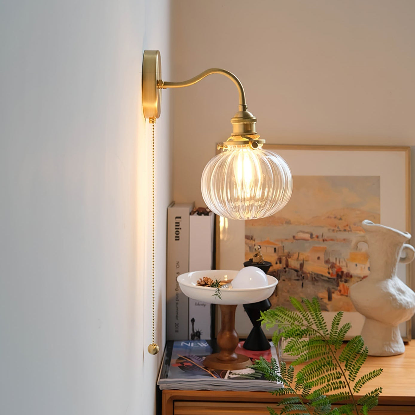 June Vintage Glass Wall Lamp - Lamp Copper