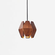 Pendant Lamp Geometric Wood Shade Warm Glow Nordic Minimalist Accent - Lamp Copper
