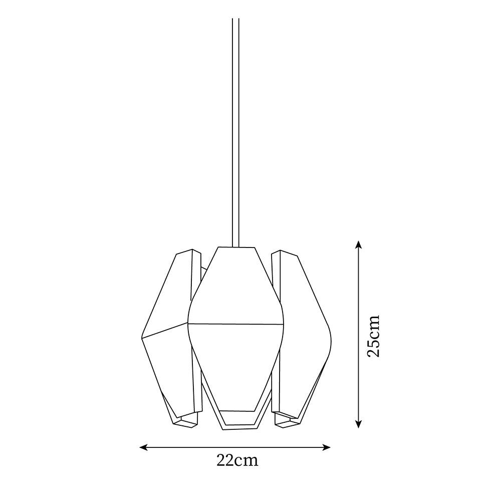 Pendant Lamp Geometric Wood Shade Warm Glow Nordic Minimalist Accent - Lamp Copper