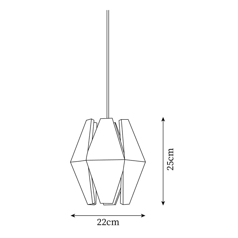 Pendant Lamp Geometric Wood Shade Warm Glow Nordic Minimalist Accent - Lamp Copper