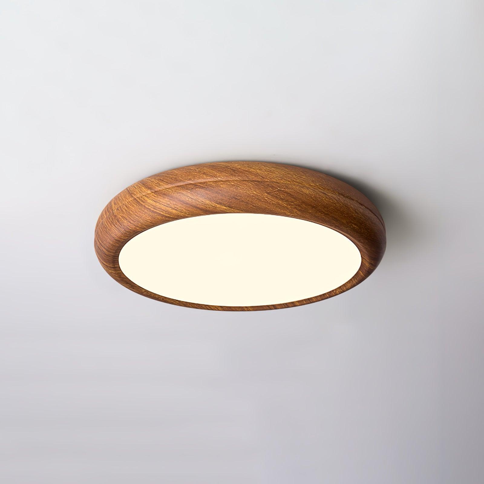 Grena Wood Grain Round Ceiling Light - Lamp Copper