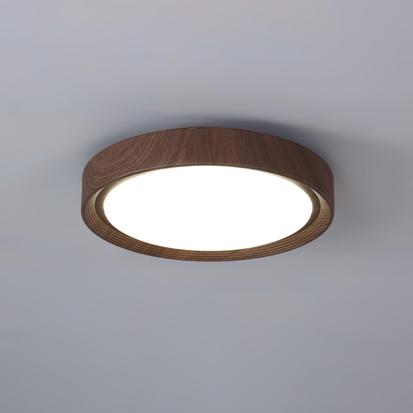 Orbis Wood Wood Grain Round Ceiling Light - Lamp Copper