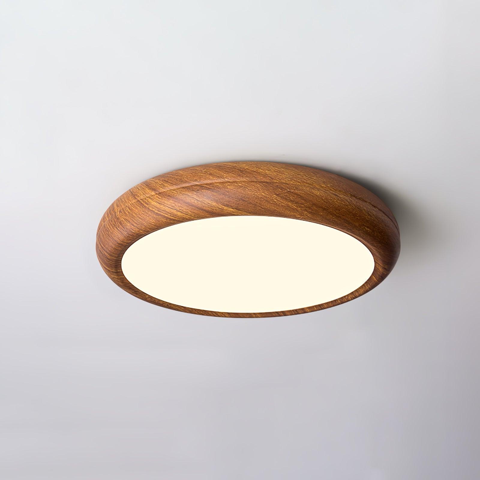 Grena Wood Grain Round Ceiling Light - Lamp Copper