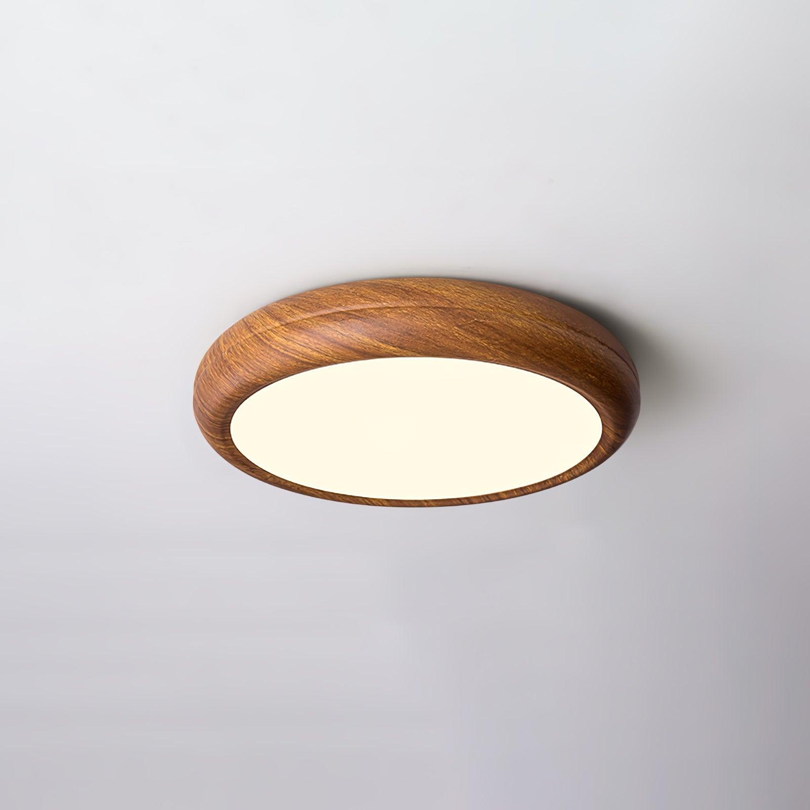 Grena Wood Grain Round Ceiling Light - Lamp Copper