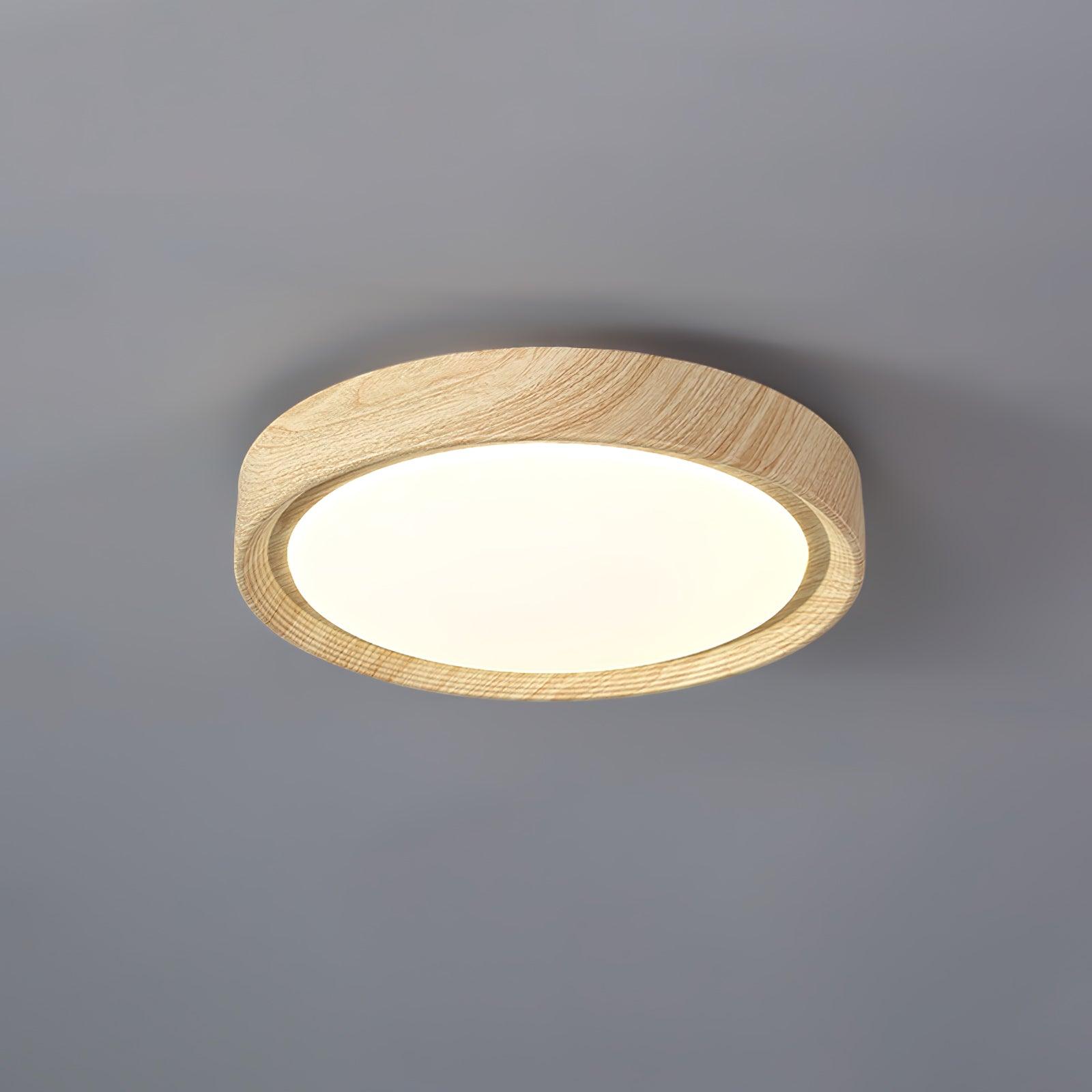 Grena Wood Grain Round Ceiling Light - Lamp Copper