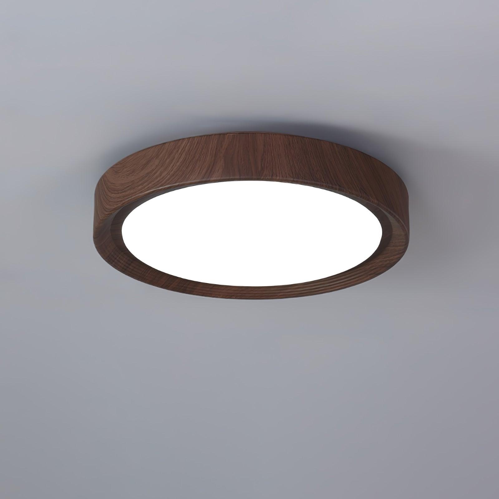 Orbis Wood Wood Grain Round Ceiling Light - Lamp Copper