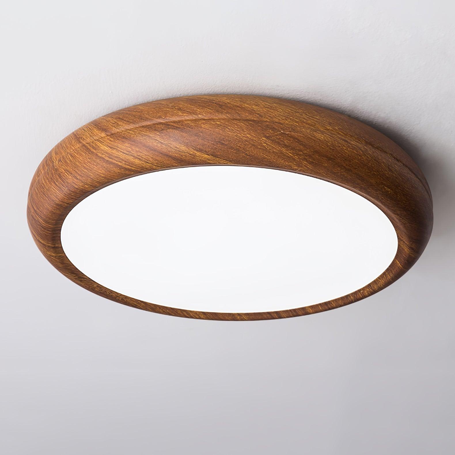 Orbis Wood Wood Grain Round Ceiling Light - Lamp Copper