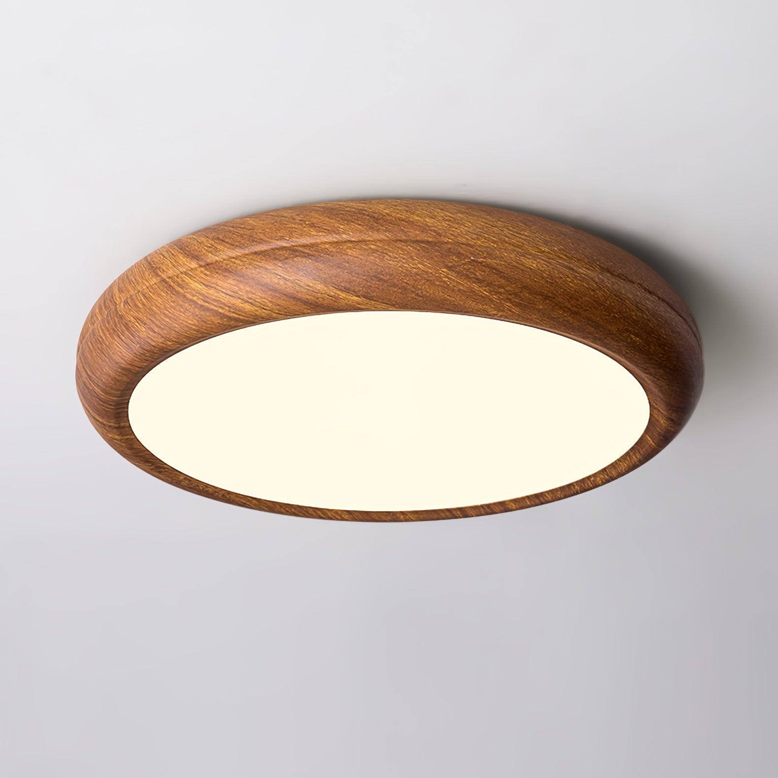 Orbis Wood Wood Grain Round Ceiling Light - Lamp Copper