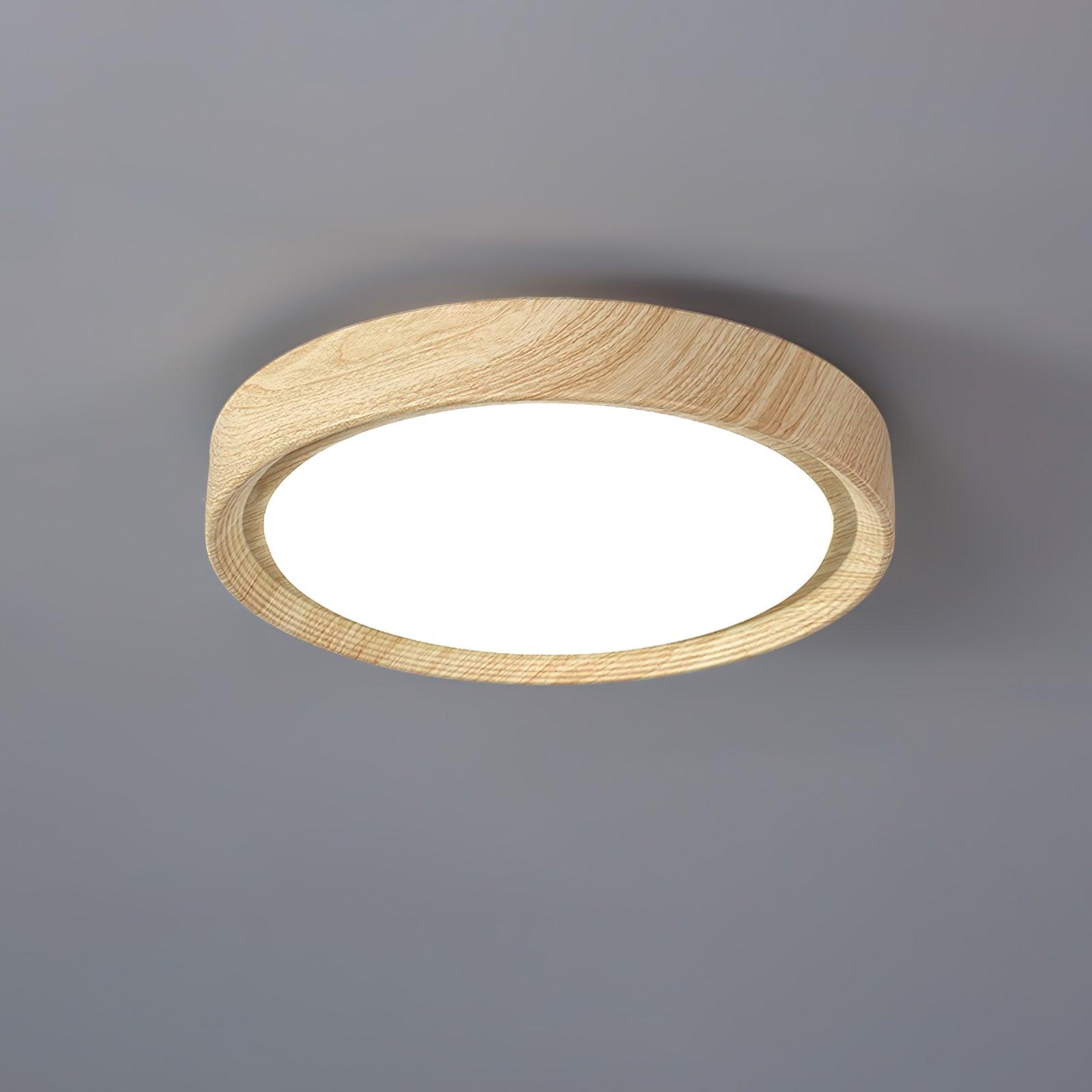 Grena Wood Grain Round Ceiling Light - Lamp Copper