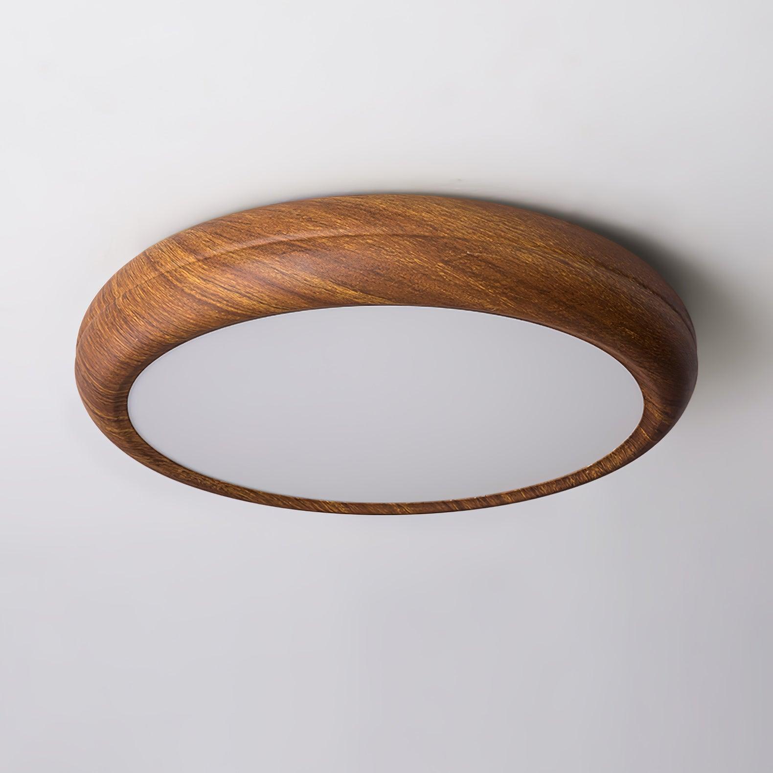 Orbis Wood Wood Grain Round Ceiling Light - Lamp Copper