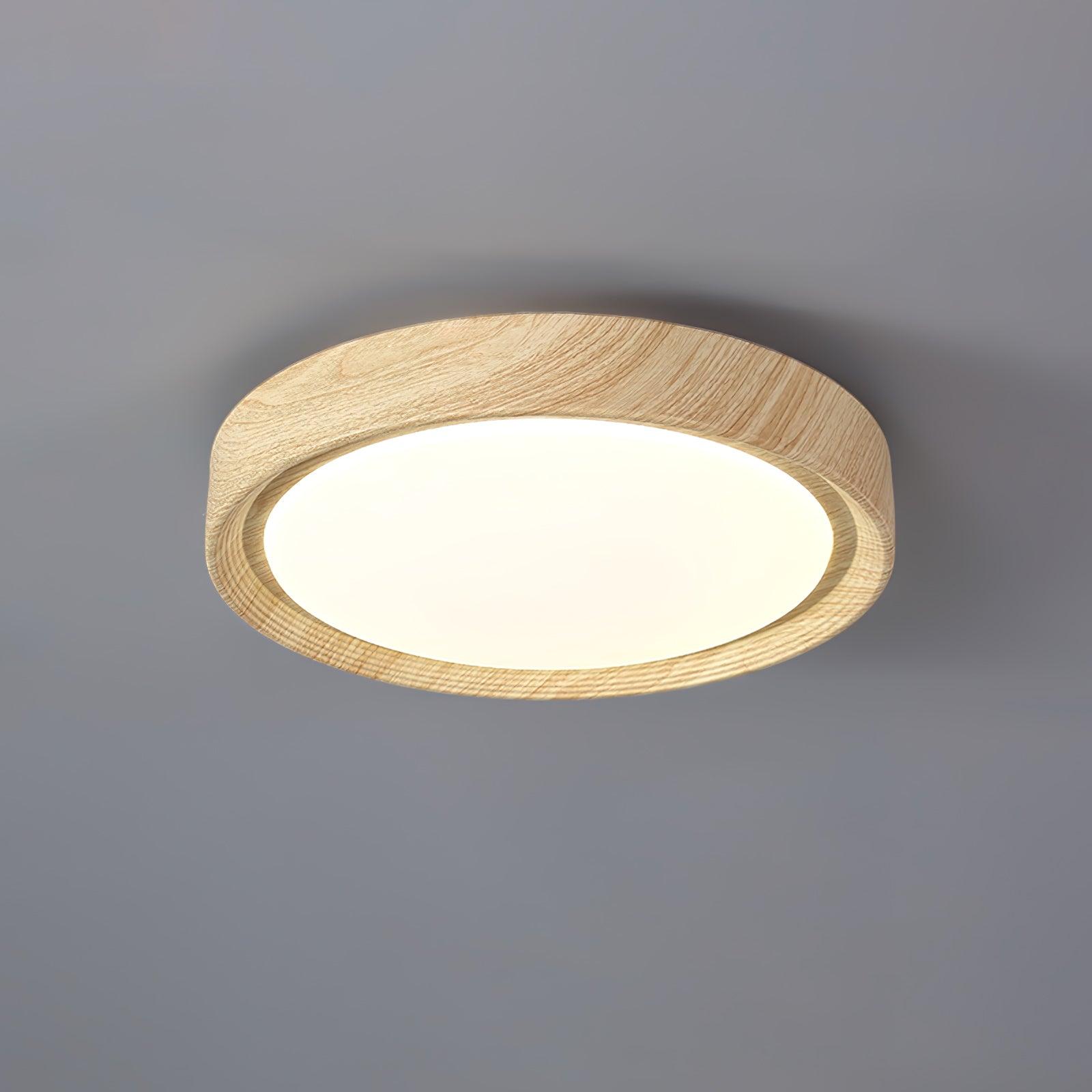 Grena Wood Grain Round Ceiling Light - Lamp Copper