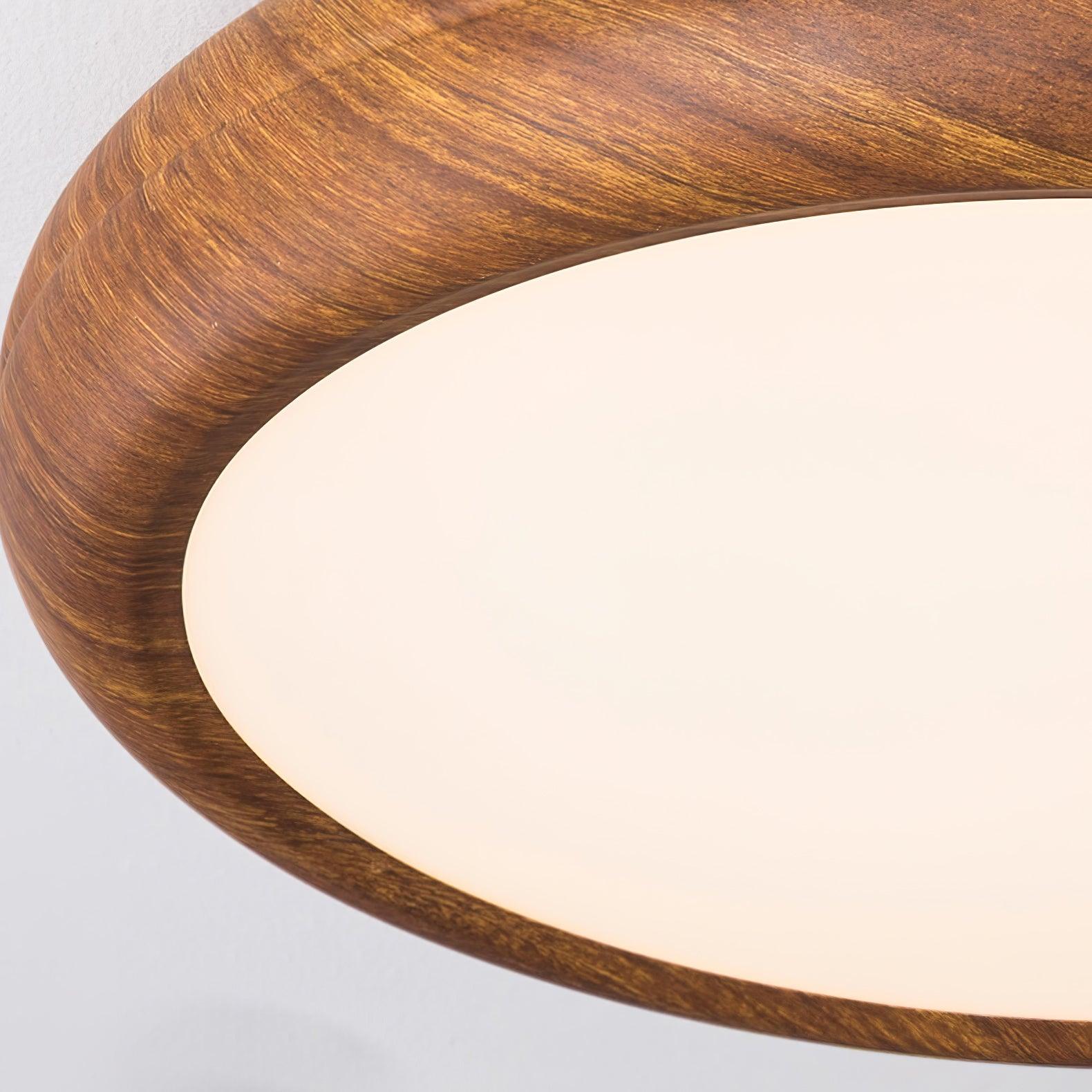 Orbis Wood Wood Grain Round Ceiling Light - Lamp Copper