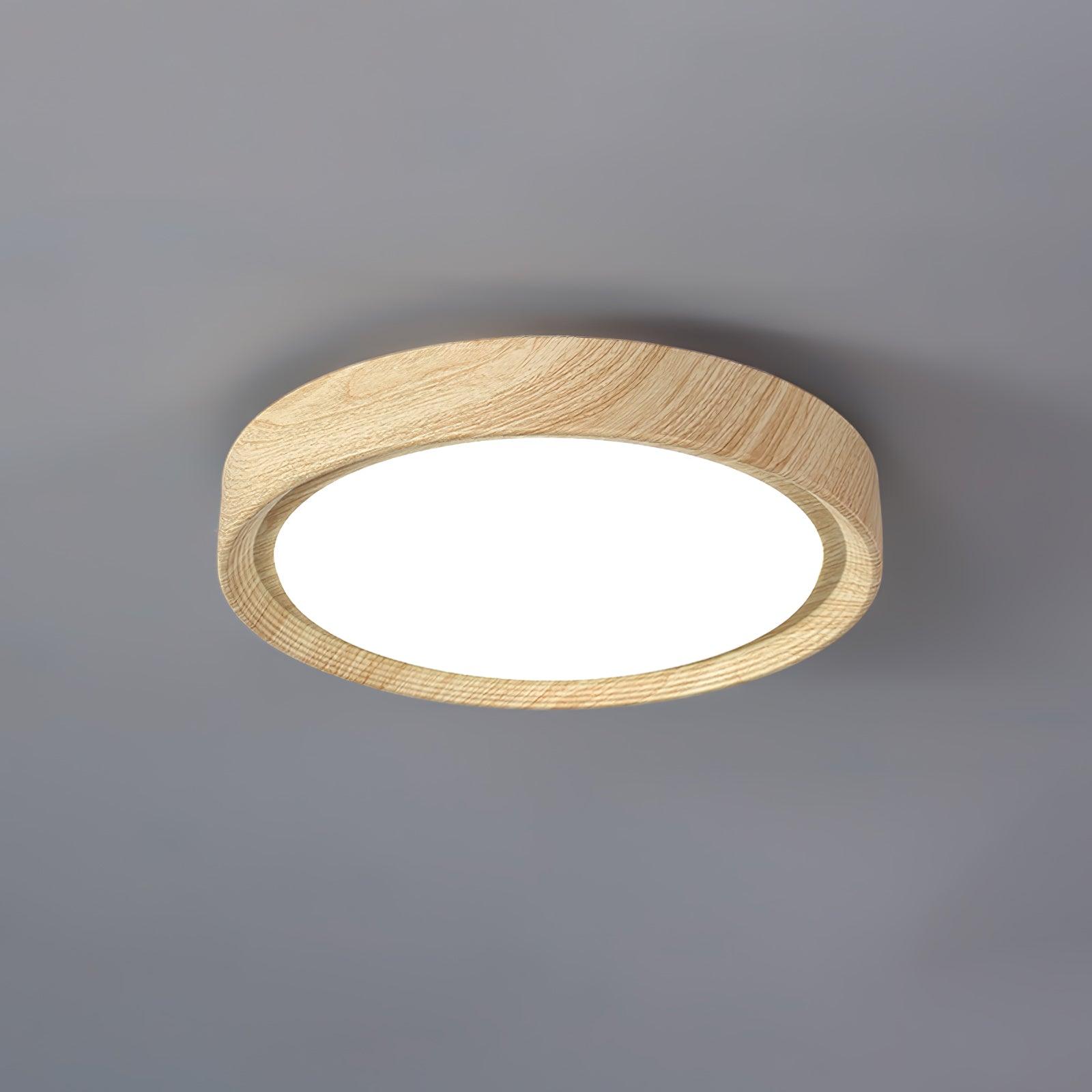 Grena Wood Grain Round Ceiling Light - Lamp Copper