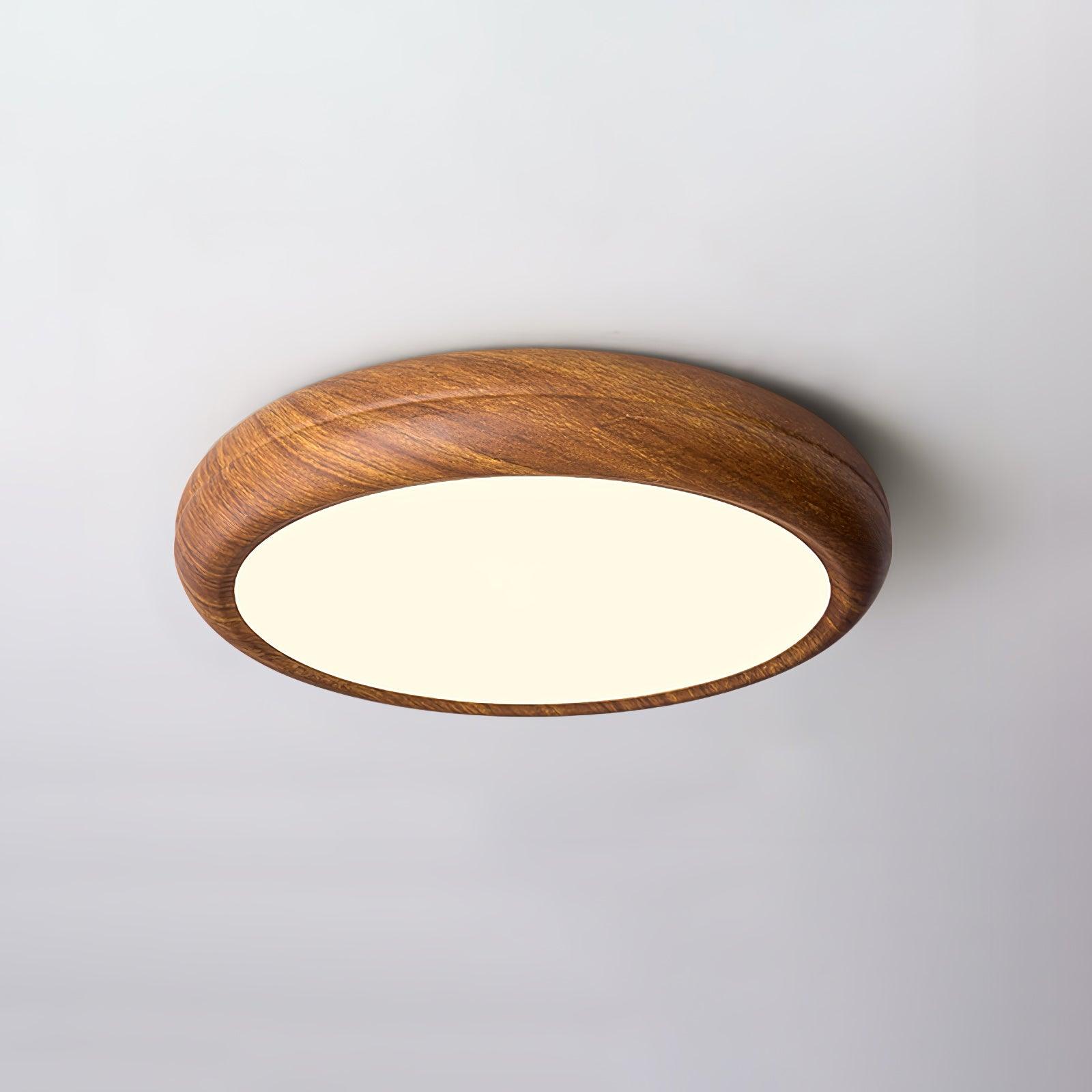 Orbis Wood Wood Grain Round Ceiling Light - Lamp Copper