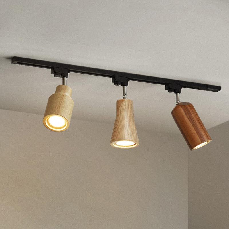 Finn Wood Track Ceiling Light Spotlight - Lamp Copper