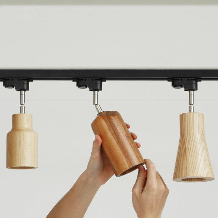 Finn Wood Track Ceiling Light Spotlight - Lamp Copper