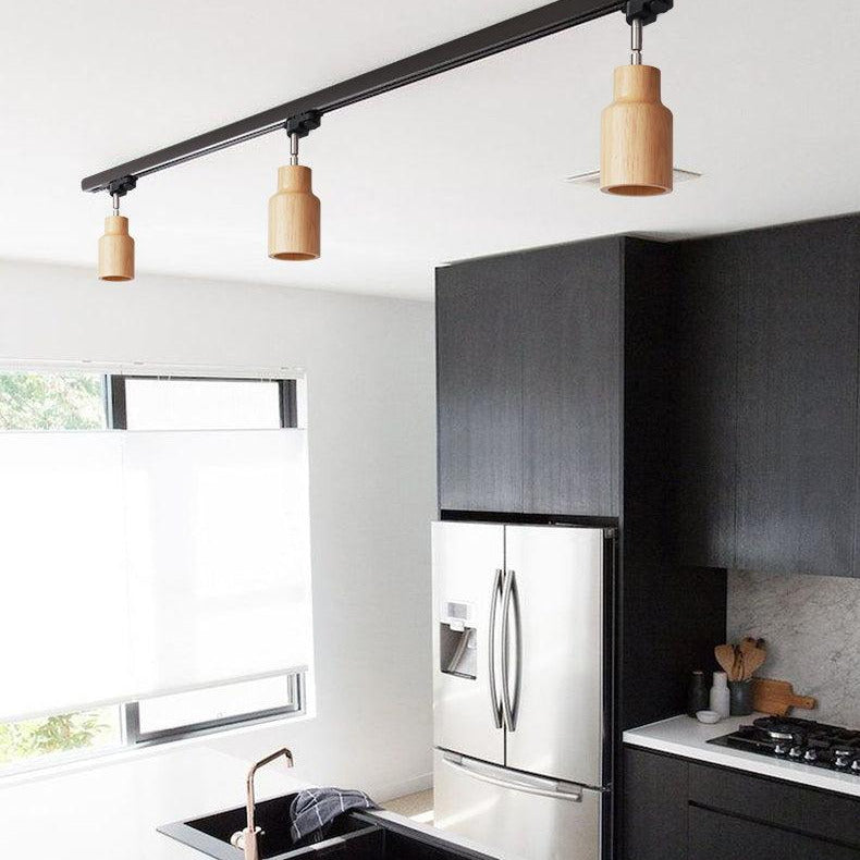 Finn Wood Track Ceiling Light Spotlight - Lamp Copper