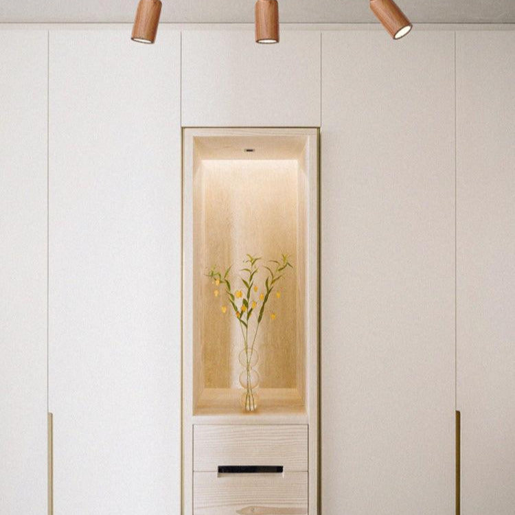 Finn Wood Track Ceiling Light Spotlight - Lamp Copper