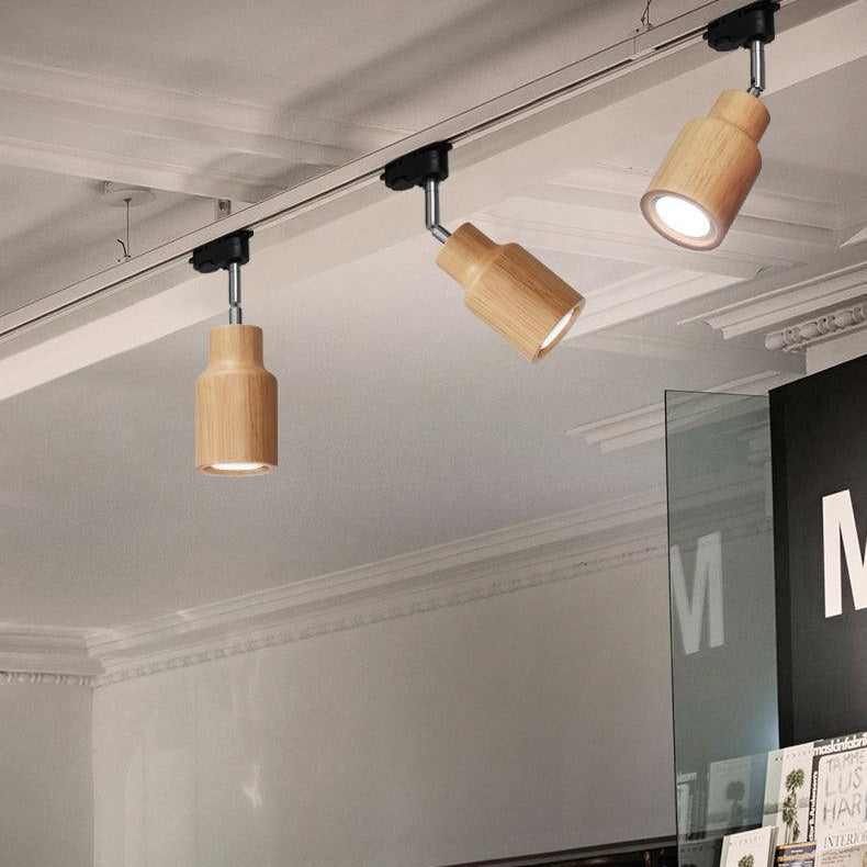 Finn Wood Track Ceiling Light Spotlight - Lamp Copper