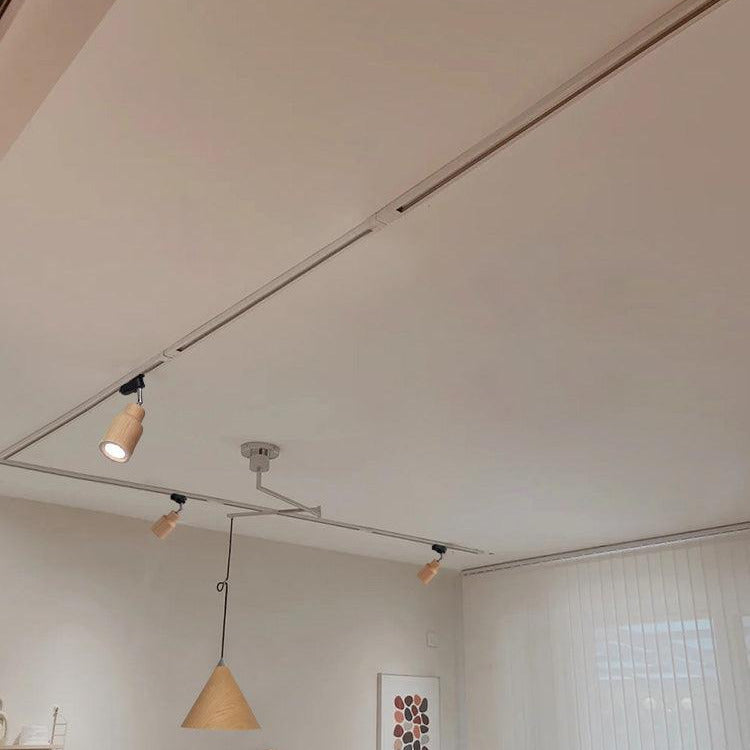 Finn Wood Track Ceiling Light Spotlight - Lamp Copper