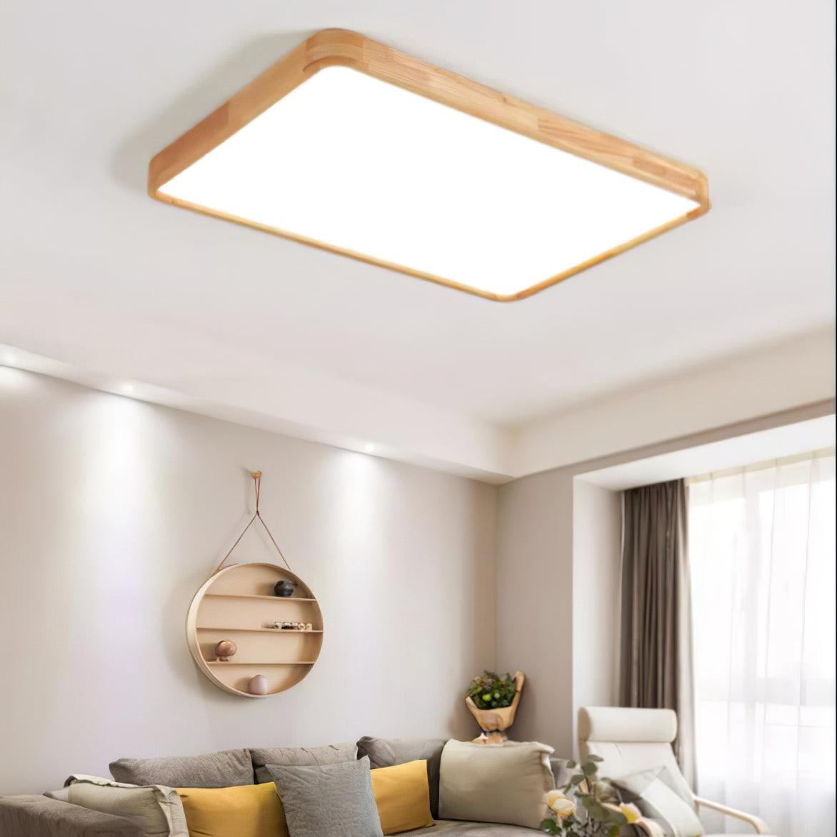 Hano Wooden Geometric Ceiling Light - Lamp Copper