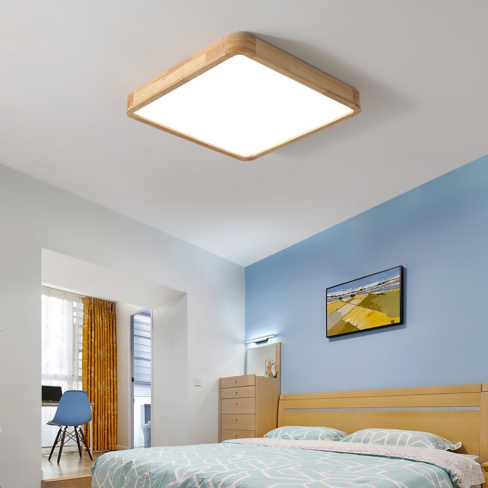 Hano Wooden Geometric Ceiling Light - Lamp Copper
