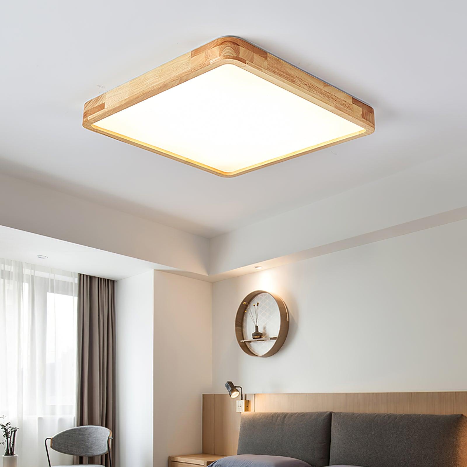 Hano Wooden Geometric Ceiling Light - Lamp Copper