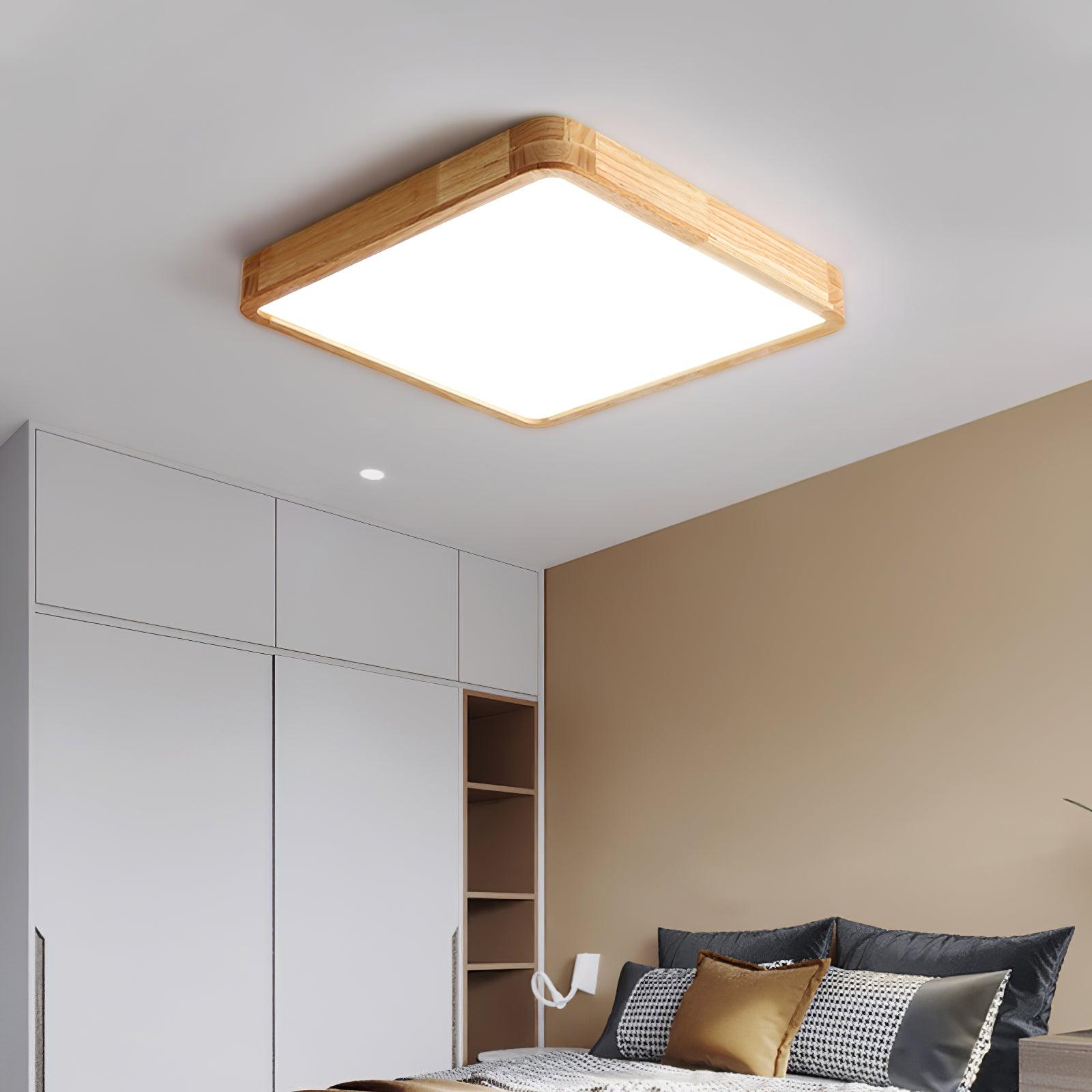Hano Wooden Geometric Ceiling Light - Lamp Copper