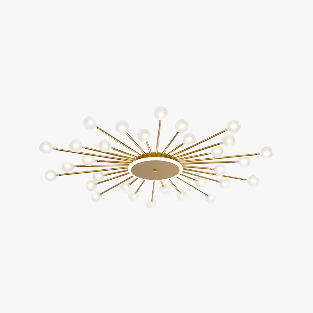 Arisha Nordic LED Flush Mount Ceiling Light Gold/Black Metal Living Room - Lamp Copper