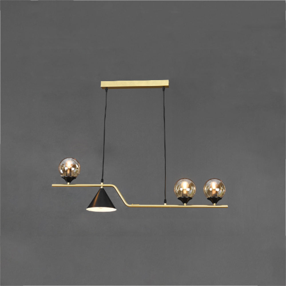 Arisha Modern LED Pendant Light Black/Gold Glass Living Room/Bedroom - Lamp Copper