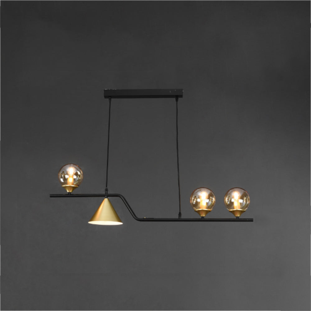 Arisha Modern LED Pendant Light Black/Gold Glass Living Room/Bedroom - Lamp Copper