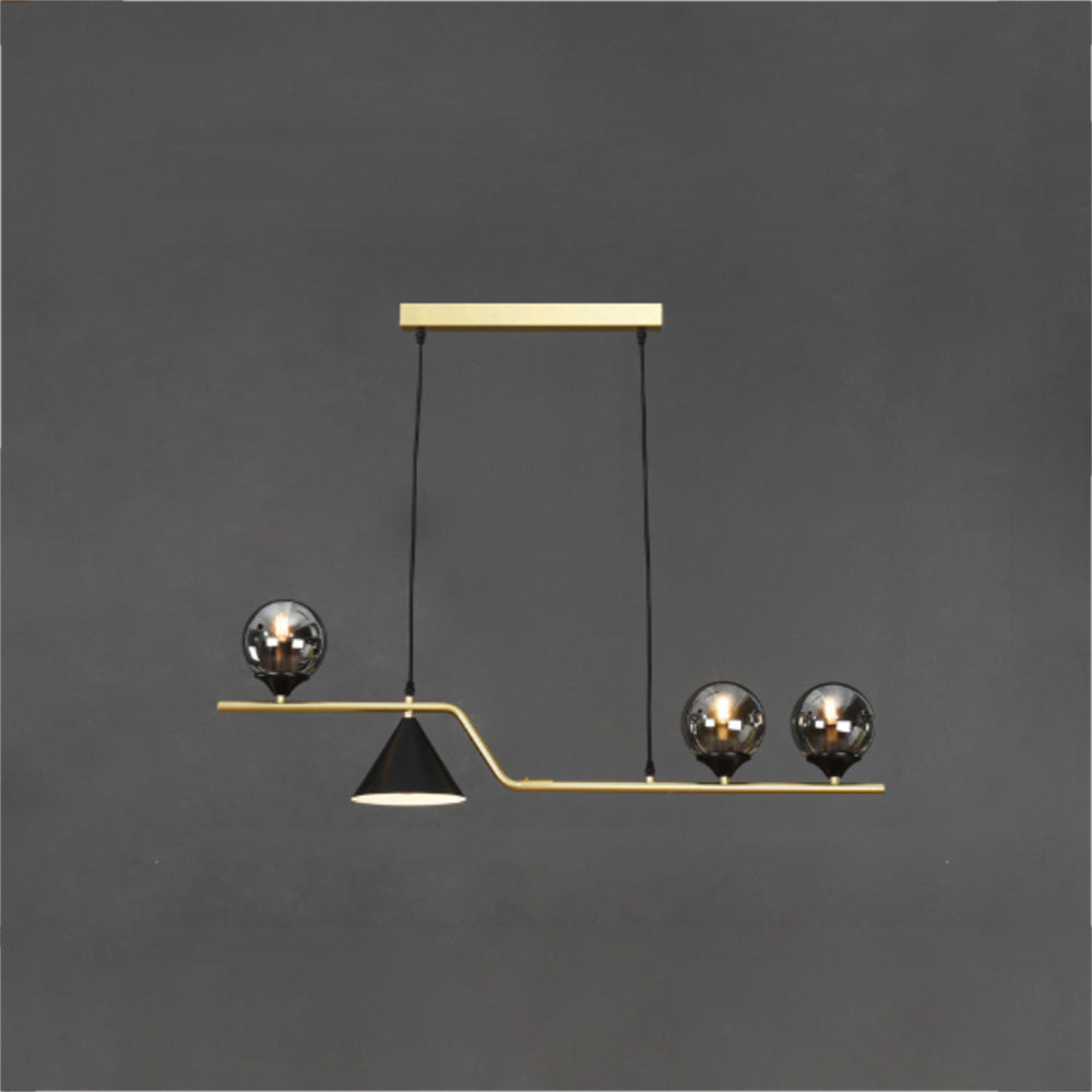 Arisha Modern LED Pendant Light Black/Gold Glass Living Room/Bedroom - Lamp Copper