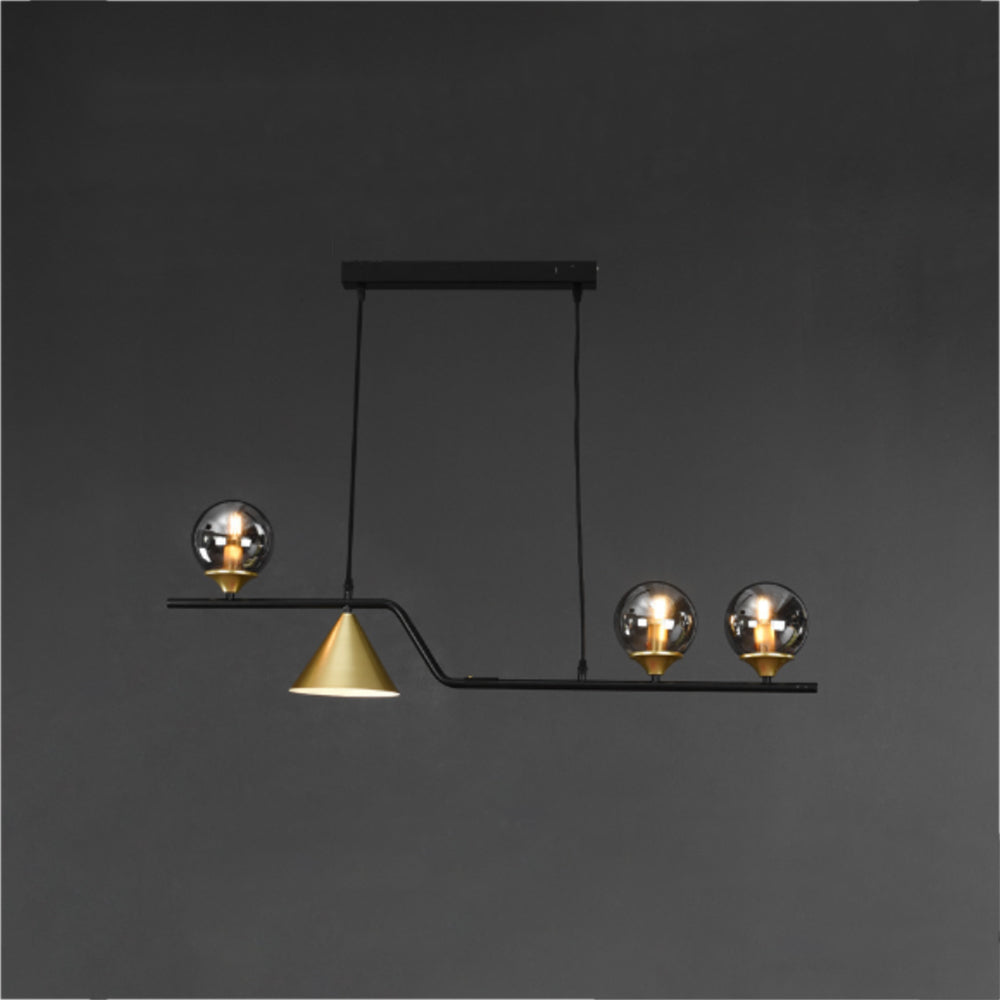 Arisha Modern LED Pendant Light Black/Gold Glass Living Room/Bedroom - Lamp Copper