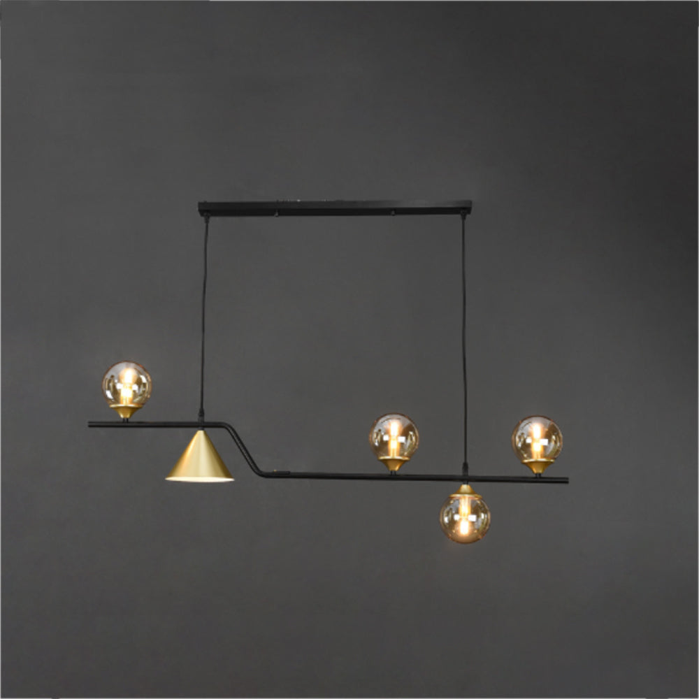 Arisha Modern LED Pendant Light Black/Gold Glass Living Room/Bedroom - Lamp Copper
