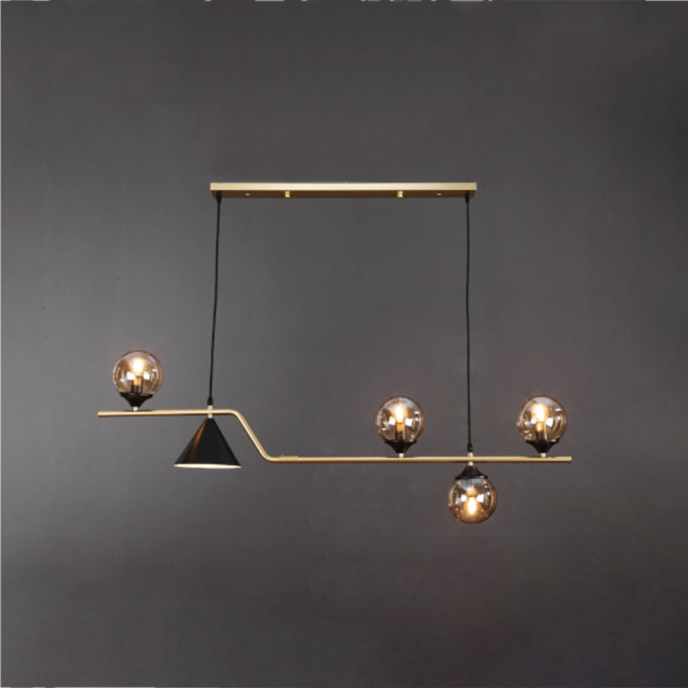 Arisha Modern LED Pendant Light Black/Gold Glass Living Room/Bedroom - Lamp Copper