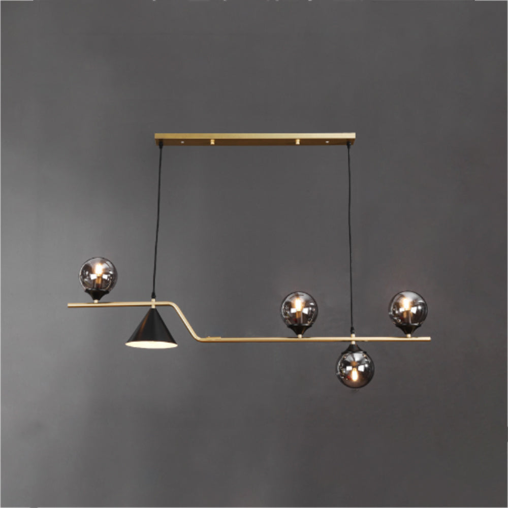 Arisha Modern LED Pendant Light Black/Gold Glass Living Room/Bedroom - Lamp Copper