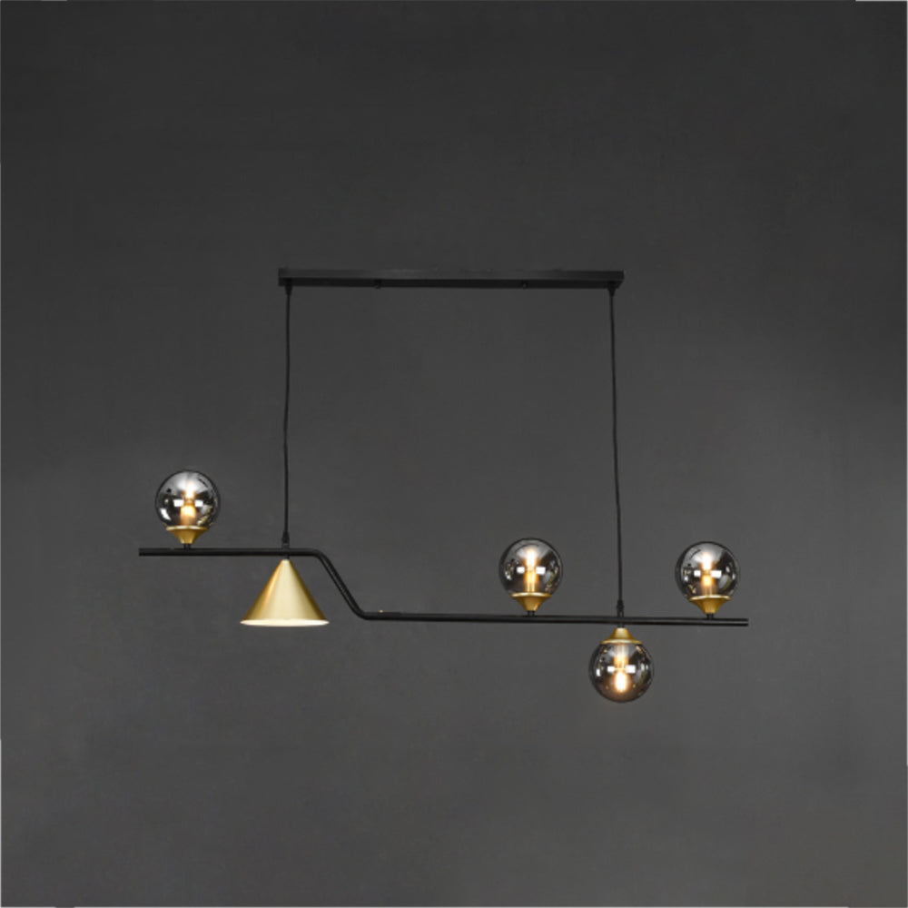 Arisha Modern LED Pendant Light Black/Gold Glass Living Room/Bedroom - Lamp Copper