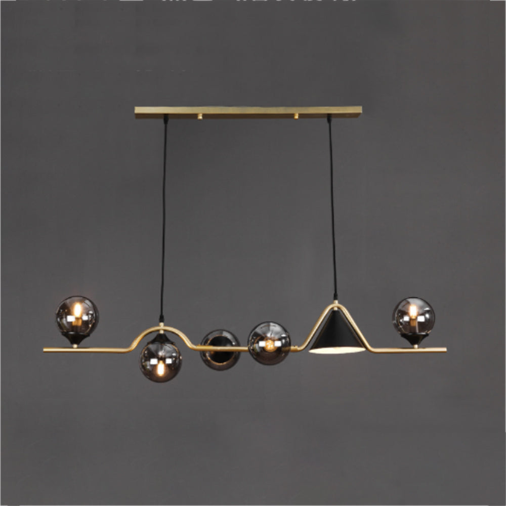 Arisha Modern LED Pendant Light Black/Gold Glass Living Room/Bedroom - Lamp Copper
