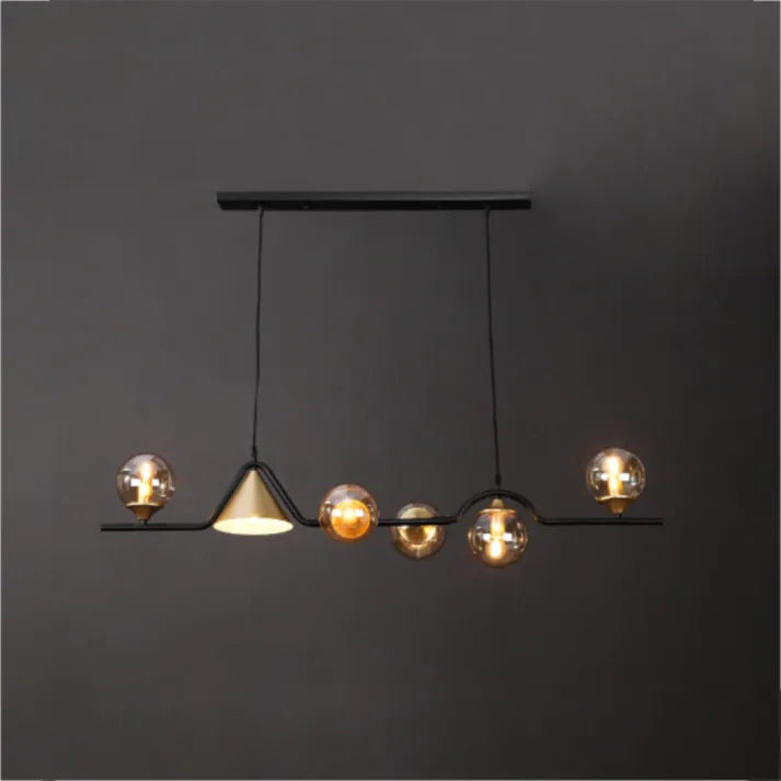 Arisha Modern LED Pendant Light Black/Gold Glass Living Room/Bedroom - Lamp Copper