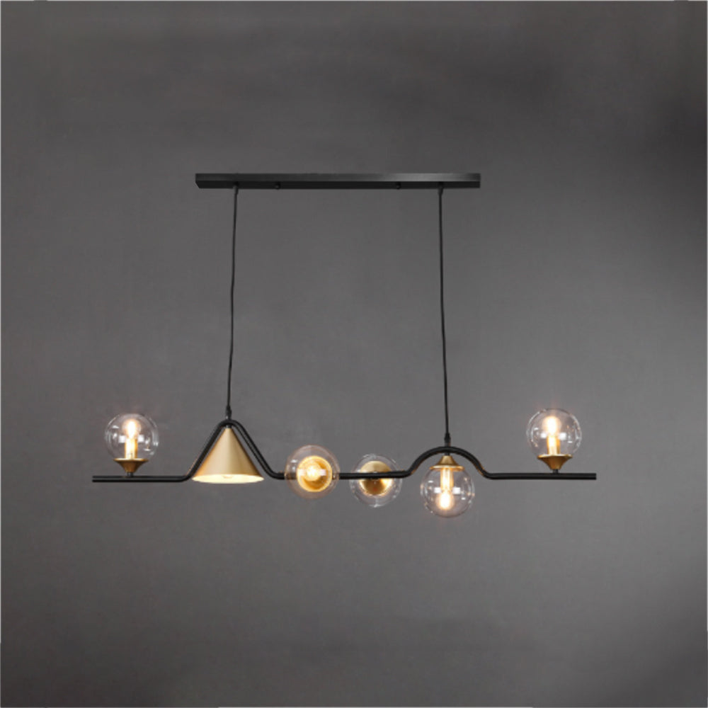 Arisha Modern LED Pendant Light Black/Gold Glass Living Room/Bedroom - Lamp Copper