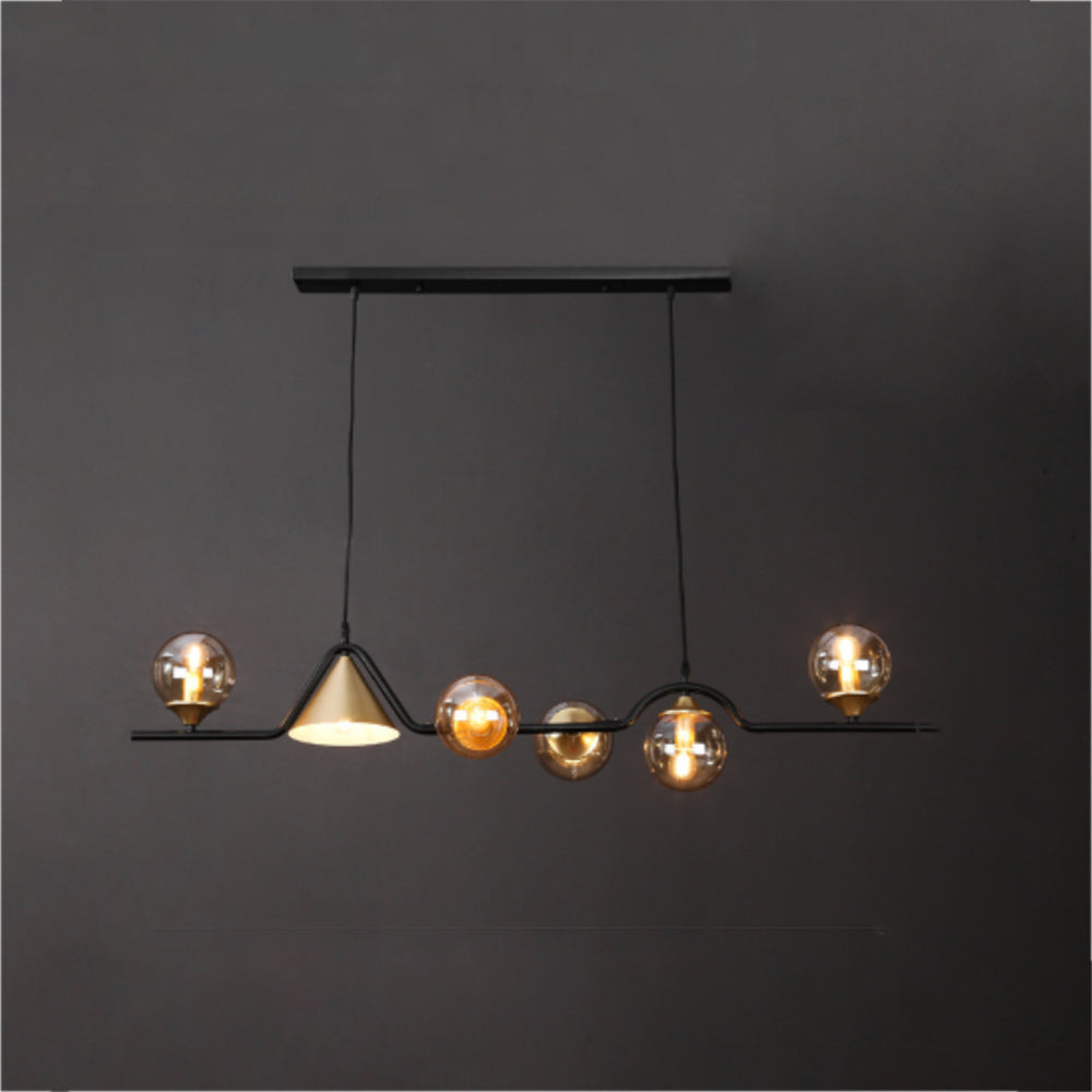 Arisha Modern LED Pendant Light Black/Gold Glass Living Room/Bedroom - Lamp Copper