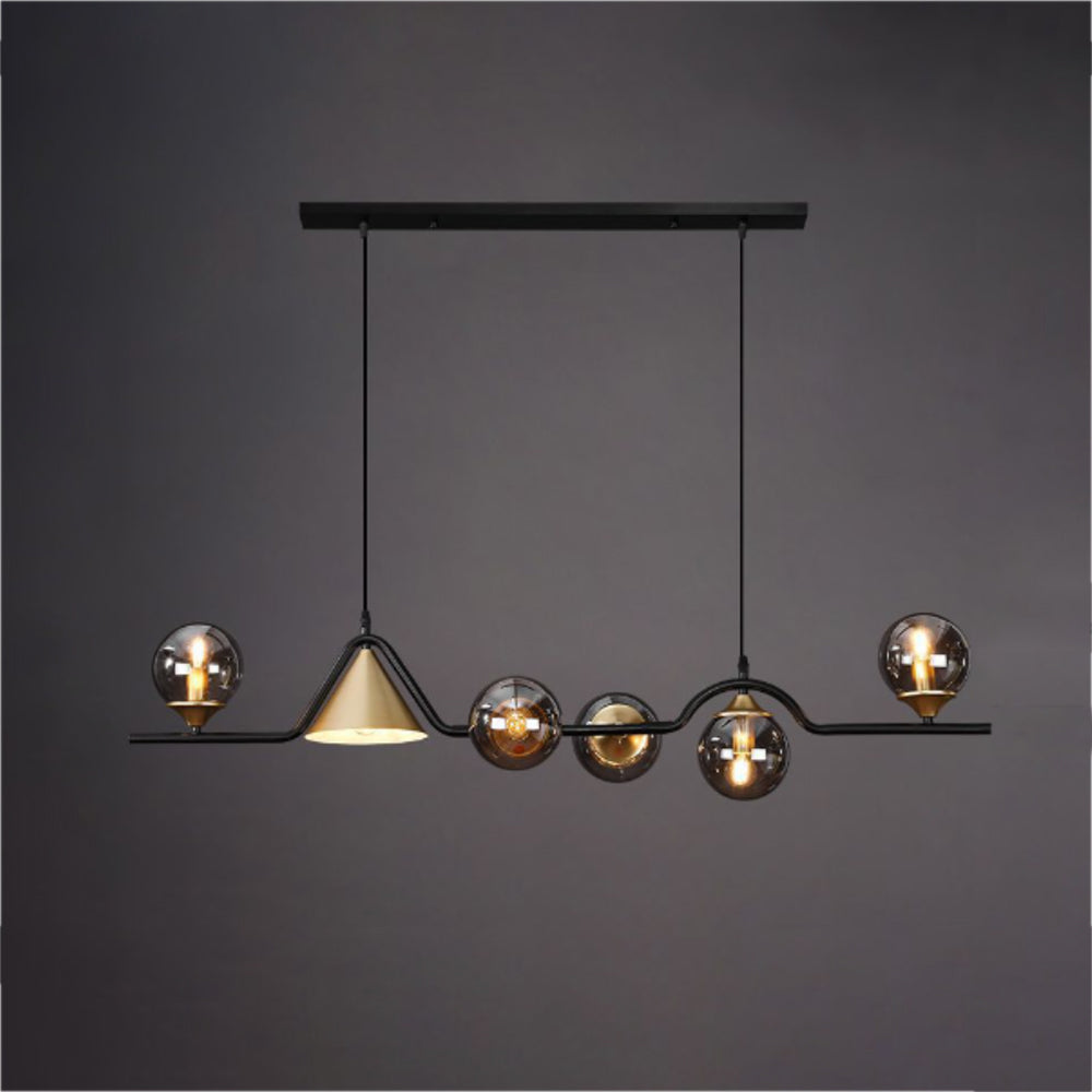 Arisha Modern LED Pendant Light Black/Gold Glass Living Room/Bedroom - Lamp Copper