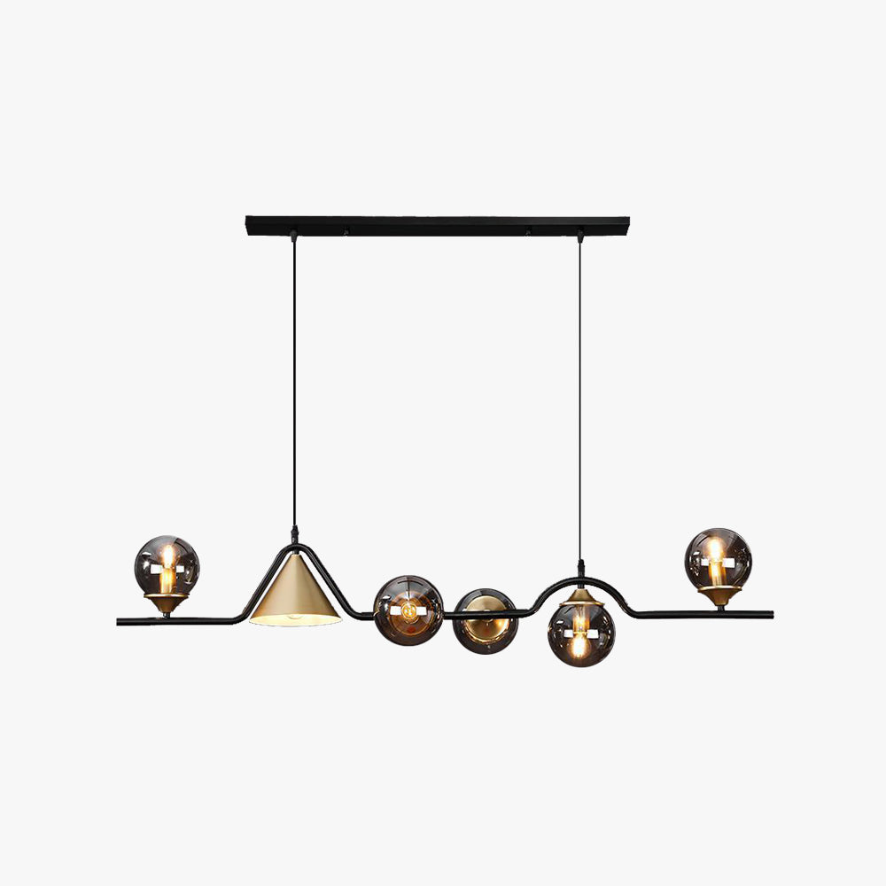 Arisha Modern LED Pendant Light Black/Gold Glass Living Room/Bedroom - Lamp Copper