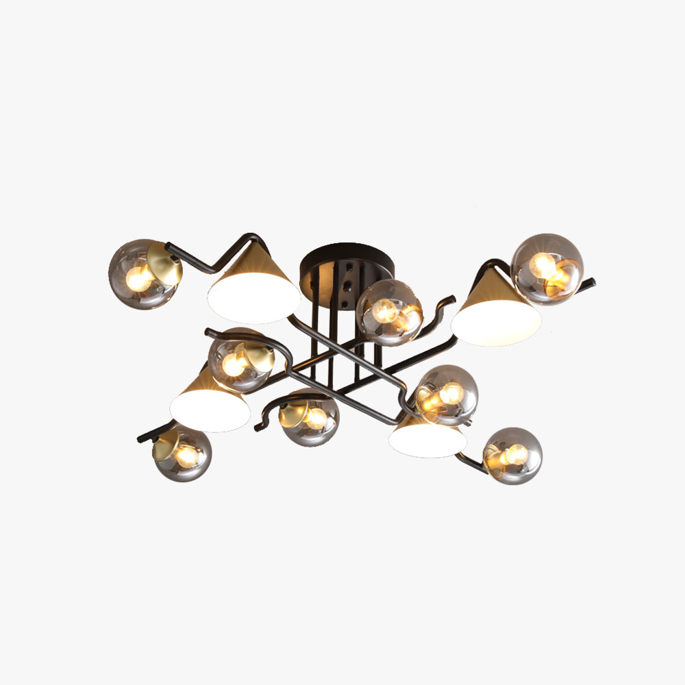 Arisha Design LED Flush Mount Ceiling Light Bedroom/Living Room - Lamp Copper