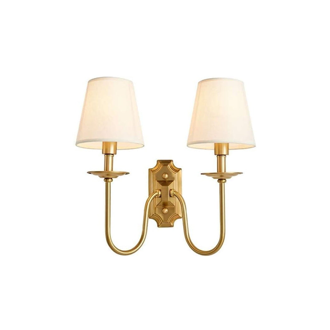 Chloe Vintage Fabric Shades Wall Lamp - Lamp Copper