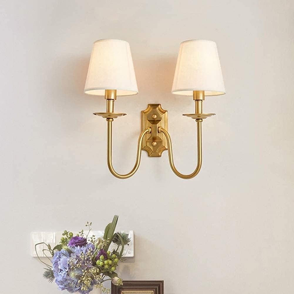 Chloe Vintage Fabric Shades Wall Lamp - Lamp Copper