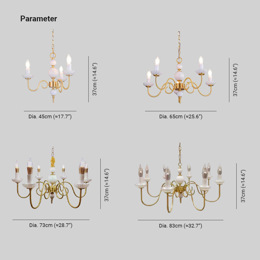 Silva Vintage LED Candle Chandelier Ceramic Bedroom - Letslighting